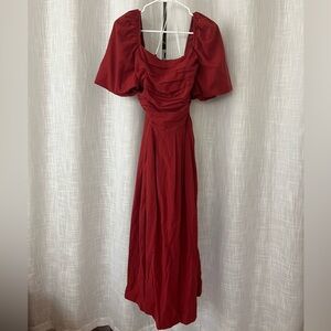 böhme anthropologie rust red maxi dress